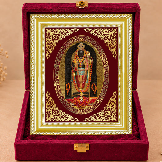 24K Gold-Plated Lord Ram Lalla Frame | Premium Gift Box | 26x20 CM