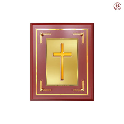 Holy Cross | Sacred Christian Cross Wall & Tabletop Photo Frame in 24K Gold Plated Foil