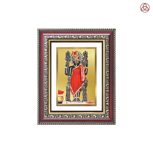 Dwarkadhish | Lord Krishna of Dwarka Wall & Tabletop Photo Frame in 24K Gold Plated Foil
