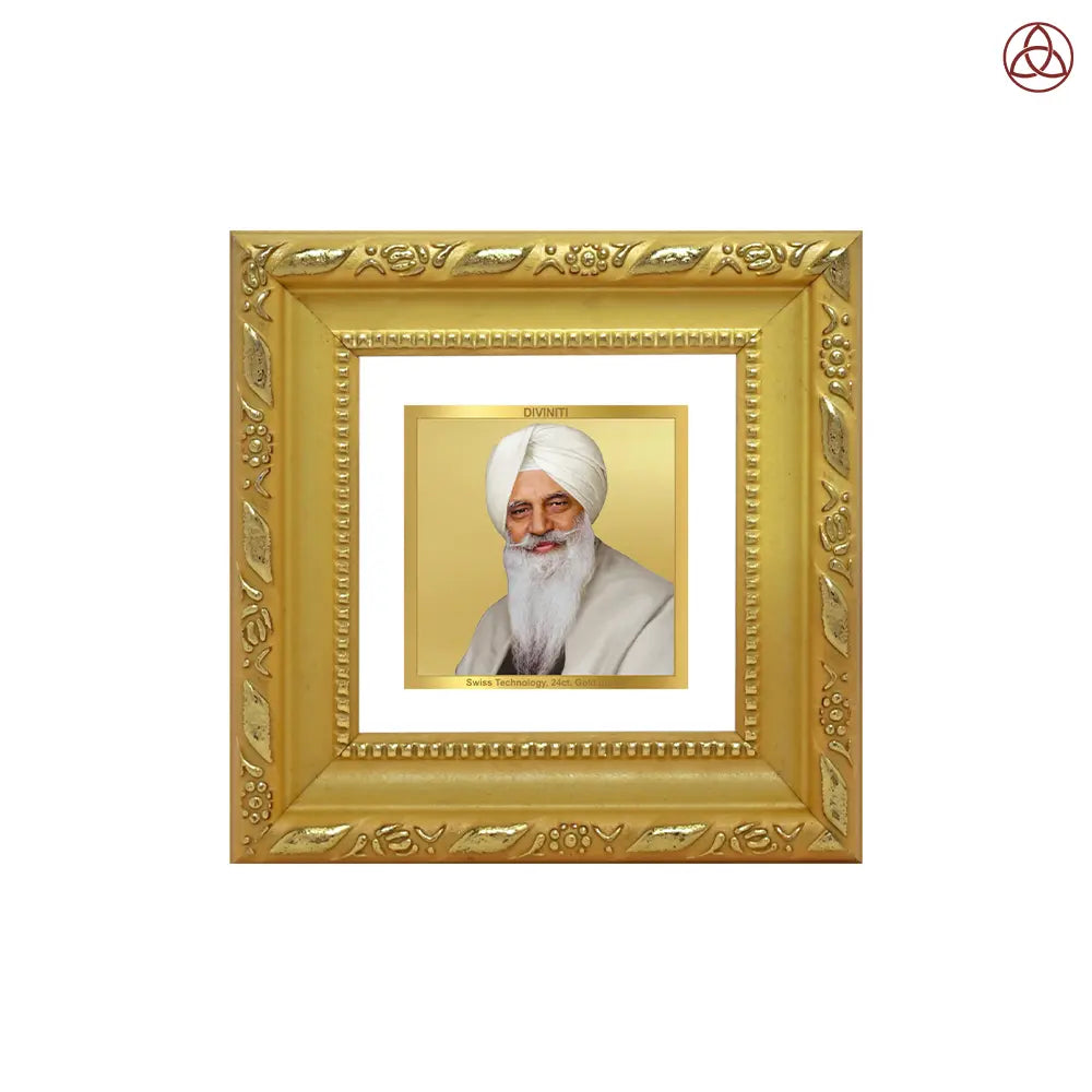 Baba Gurinder Singh Ji Maharaj | Spiritual Master of Radha Soami Satsang Beas Tabletop Frame in 24K Gold Plated Foil