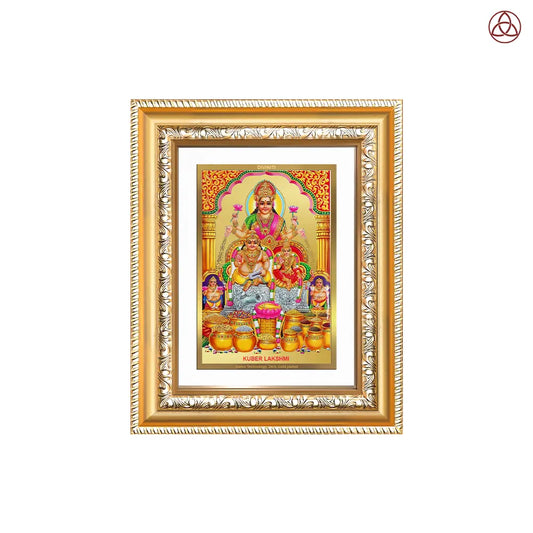 Lakshmi Kuber | Divine Wealth Duo Wall & Tabletop Photo Frame in 24K Gold Plated Foil