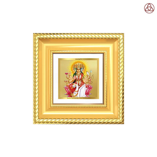 Gayatri Mata | Goddess of Wisdom & Purity Car Dashboard Frame in 24K Gold Plated Foil