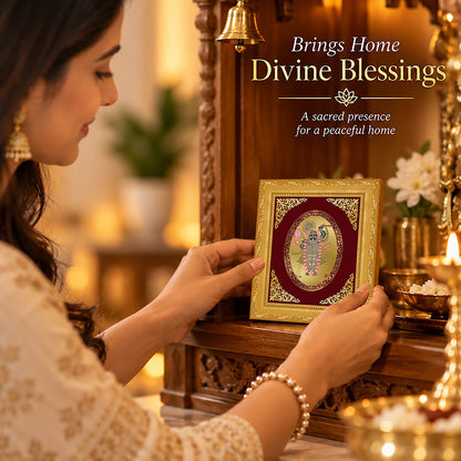 24K Gold-Plated Shrinath Ji Frame | Premium Gift Box | 16x13.5 CM