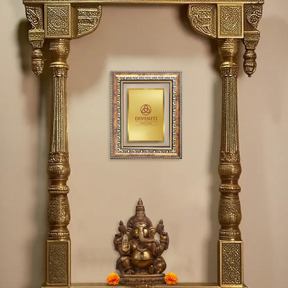 Diviniti Double Glass Frame Personalised Wall Photo Frame in 24K Gold Plated Foil