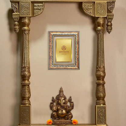 Diviniti Double Glass Frame Personalised Wall Photo Frame in 24K Gold Plated Foil