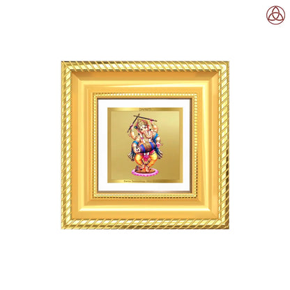 Dancing Ganesha on 24K Gold | Nritya Ganapati Tabletop Frame in 24K Gold Plated Foil
