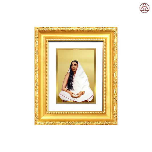 Holy Mother Sarada Devi | Divine Consort of Sri Ramakrishna Wall Hanging & Tabletop Frame in 24K Gold Plated Foil