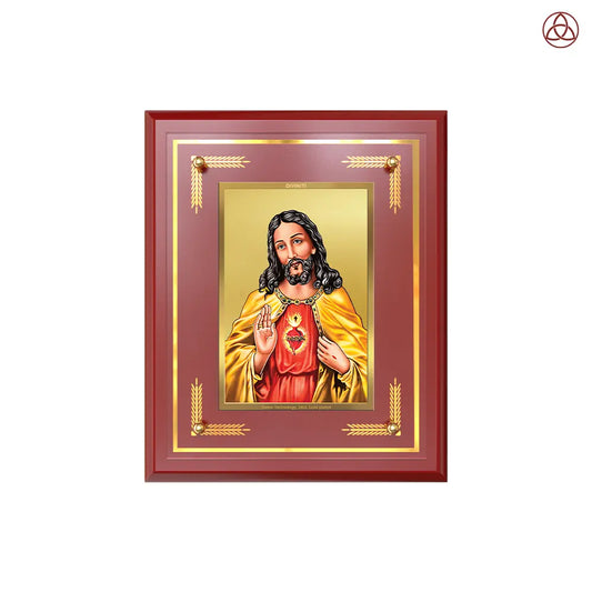 Jesus Christ | Divine Portrait of Lord Jesus Wall & Tabletop Photo Frame in 24K Gold Plated Foil
