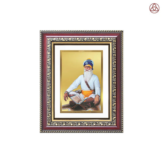 Baba Deep Singh Ji | Nihang Sikh and Martyr Wall & Tabletop Photo Frame in 24K Gold Plated Foil