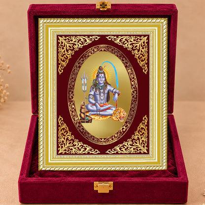 24K Gold-Plated Lord Shiva Frame | Premium Gift Box | 26x20 CM