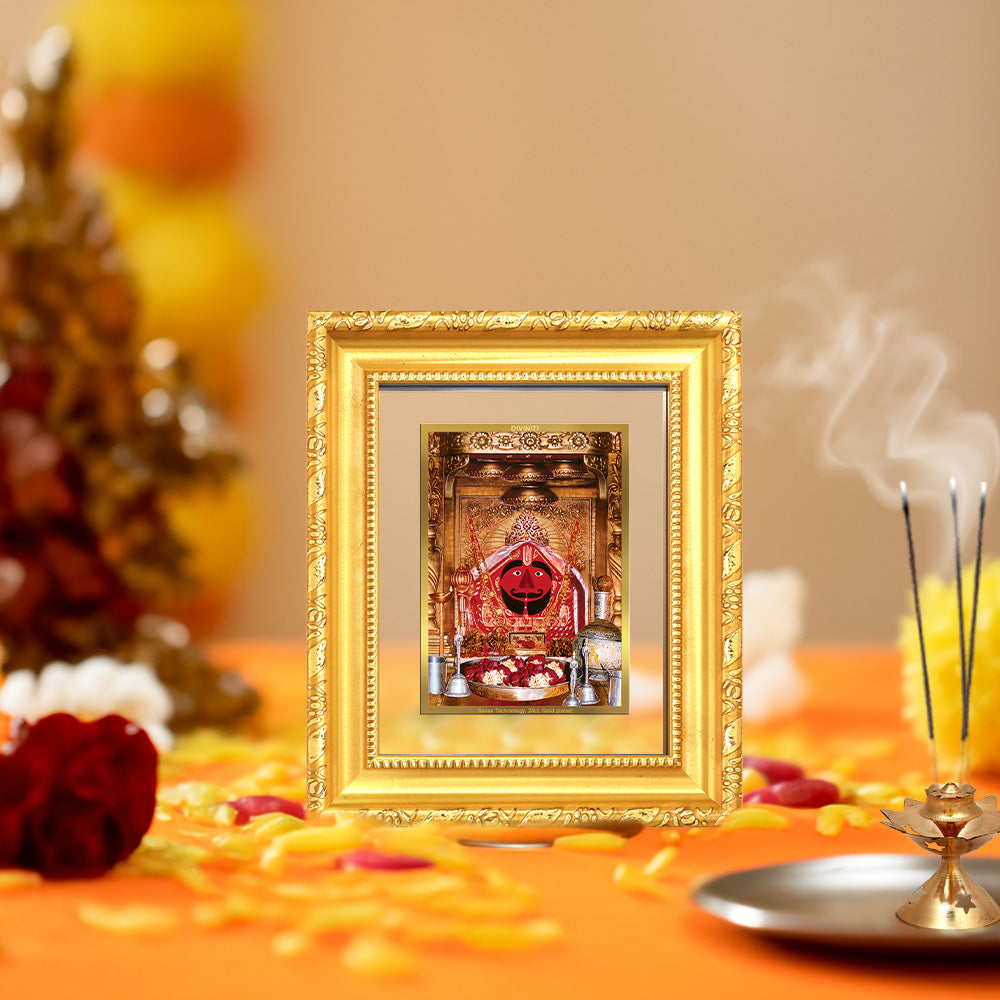 Diviniti 24K Gold Plated Salasar Balaji |Divine Table Top Frame for Home Mandir & Office Decor | Luxury Spiritual Gift
