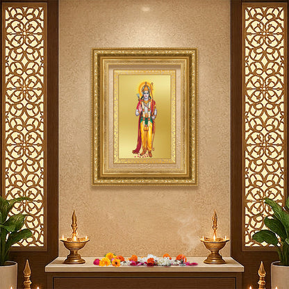 Diviniti 24K Gold Plated Ram Ji (Classic) Divine Wall Frame for Home Mandir & Office Decor | Luxury Spiritual Gift