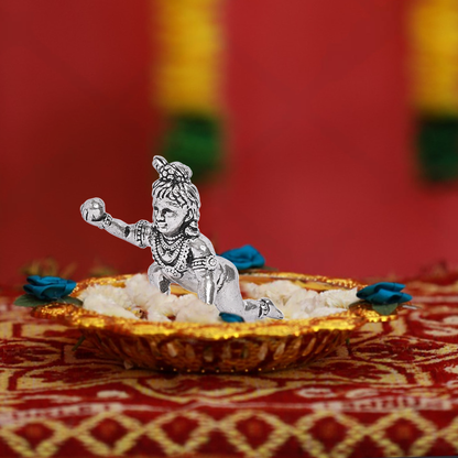 Pure Silver Sitting Bal Gopal (2x4 cm 17.5g)