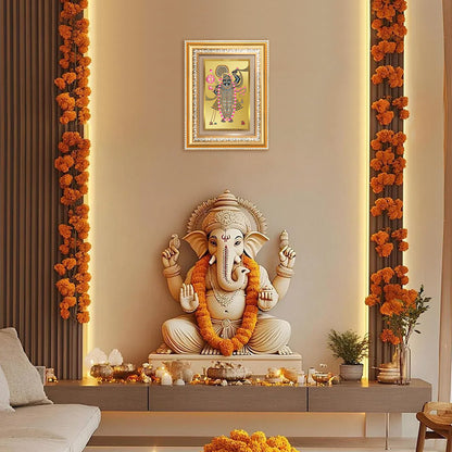 Diviniti 24K Gold Plated Shrinath Ji (Classic) Divine Wall Frame for Home Mandir & Office Decor | Luxury Spiritual Gift