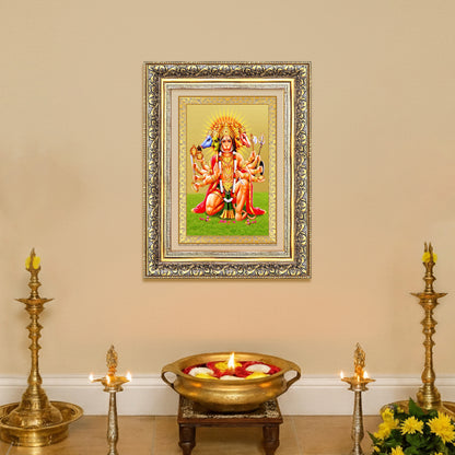 Diviniti 24K Gold Plated Panchmukhi Hanuman (Classic) Divine Wall Frame for Home Mandir & Office Decor | Luxury Spiritual Gift