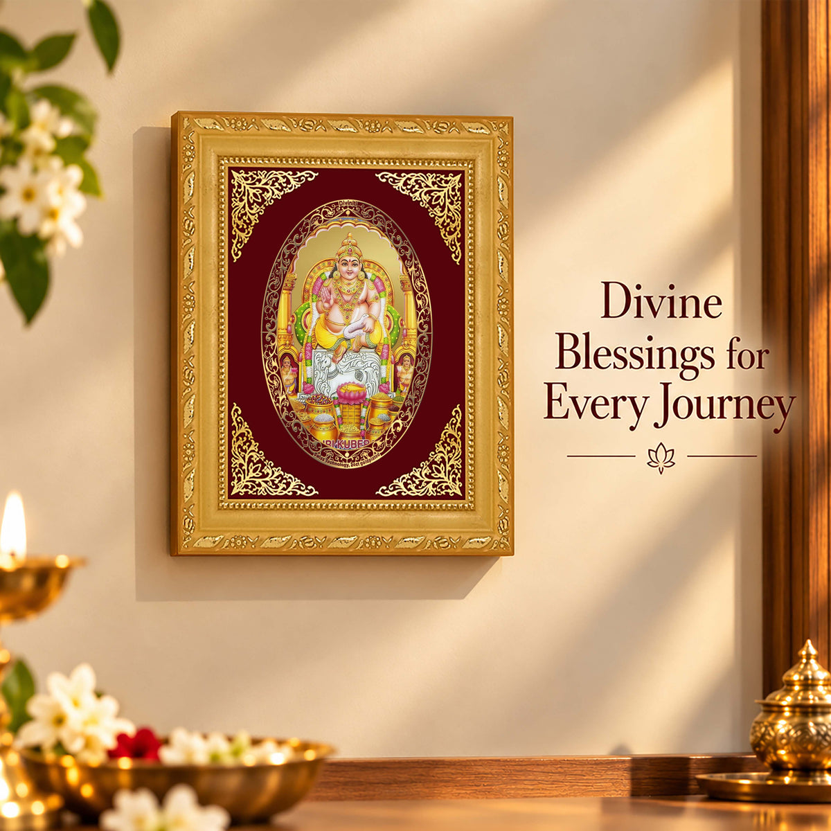 24K Gold-Plated Lord Kuber Frame | Premium Gift Box | 21.5x17.5 CM