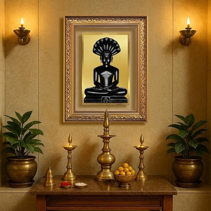 Diviniti 24K Gold Plated Parshvanath (Classic) Divine Wall Frame for Home Mandir & Office Decor | Luxury Spiritual Gift