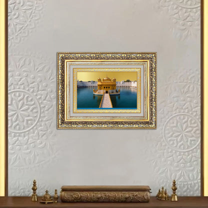 Diviniti 24K Gold Plated Golden Temple (Classic) Divine Wall Frame for Home Mandir & Office Decor | Luxury Spiritual Gift