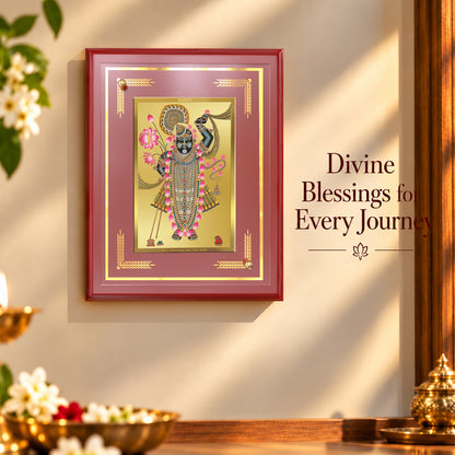 24K Gold-Plated Shrinath Ji MDF Frame | Premium Gift Box | 26x20 CM