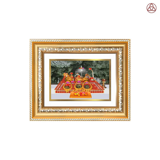 Durga Vaishno Devi Mata Ka Darbar | Divine Wall & Tabletop Photo Frame in 24K Gold Plated Foil