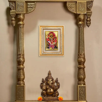 Diviniti 24K Gold Plated Katyayani Mata (Classic) Divine Wall and Table Top Frame for Home Mandir & Office Decor | Luxury Spiritual Gift