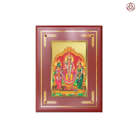 Lord Murugan with Valli | Divine Union Wall & Tabletop Photo Frame in 24K Gold Plated Foil