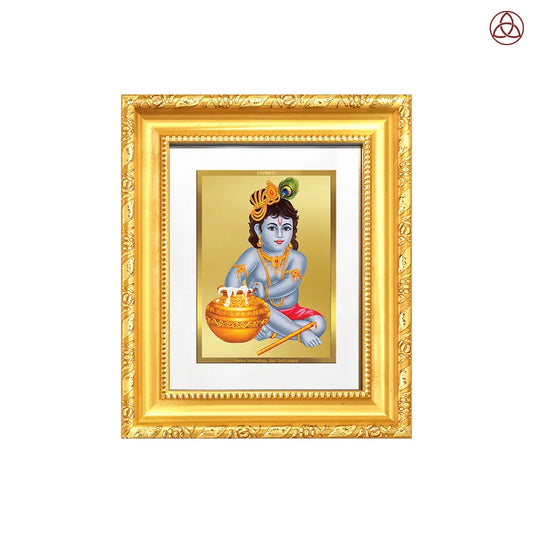 Makhan Gopal |Baby Krishna | Devakinandana For Wall Hanging & Tabletop Frame in 24K Gold Plated Foil