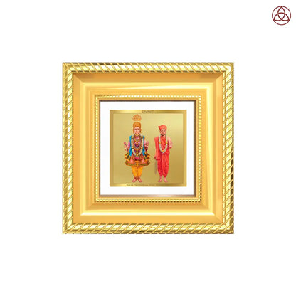 Lord Swaminarayan | Incarnation of Dharma & Divine Grace Tabletop Frame in 24K Gold Plated Foil