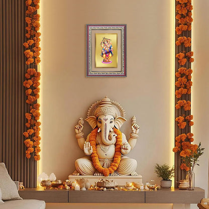 Diviniti 24K Gold Plated Dancing Ganesha (Classic) Divine Wall Frame for Home Mandir & Office Decor | Luxury Spiritual Gift
