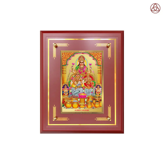 Lakshmi Kuber | Divine Wealth Duo Wall & Tabletop Photo Frame in 24K Gold Plated Foil