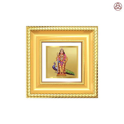Lord Murugan | Divine Warrior God Tabletop Frame in 24K Gold Plated Foil