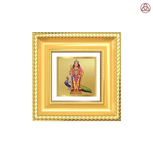 Lord Murugan | Divine Warrior God Tabletop Frame in 24K Gold Plated Foil