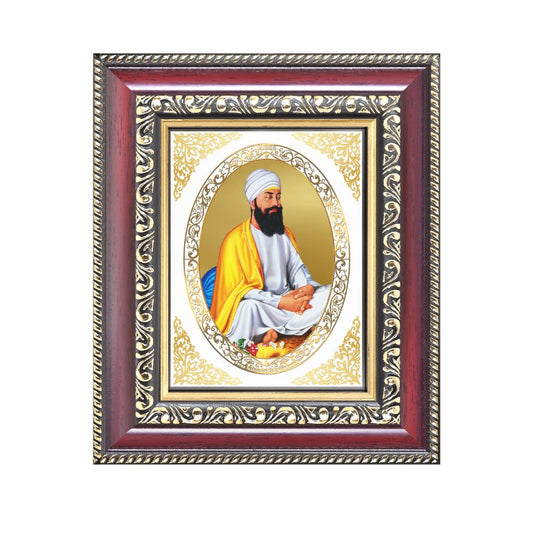Guru Tegh Bahadur Sahib Ji Divine Sikh Guru Sacred Courage & Sacrifice Royal Tabletop Frame in 24K Gold Plated Foil