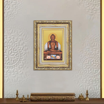 Diviniti 24K Gold Plated Mahavir (Classic) Divine Wall Frame for Home Mandir & Office Decor | Luxury Spiritual Gift
