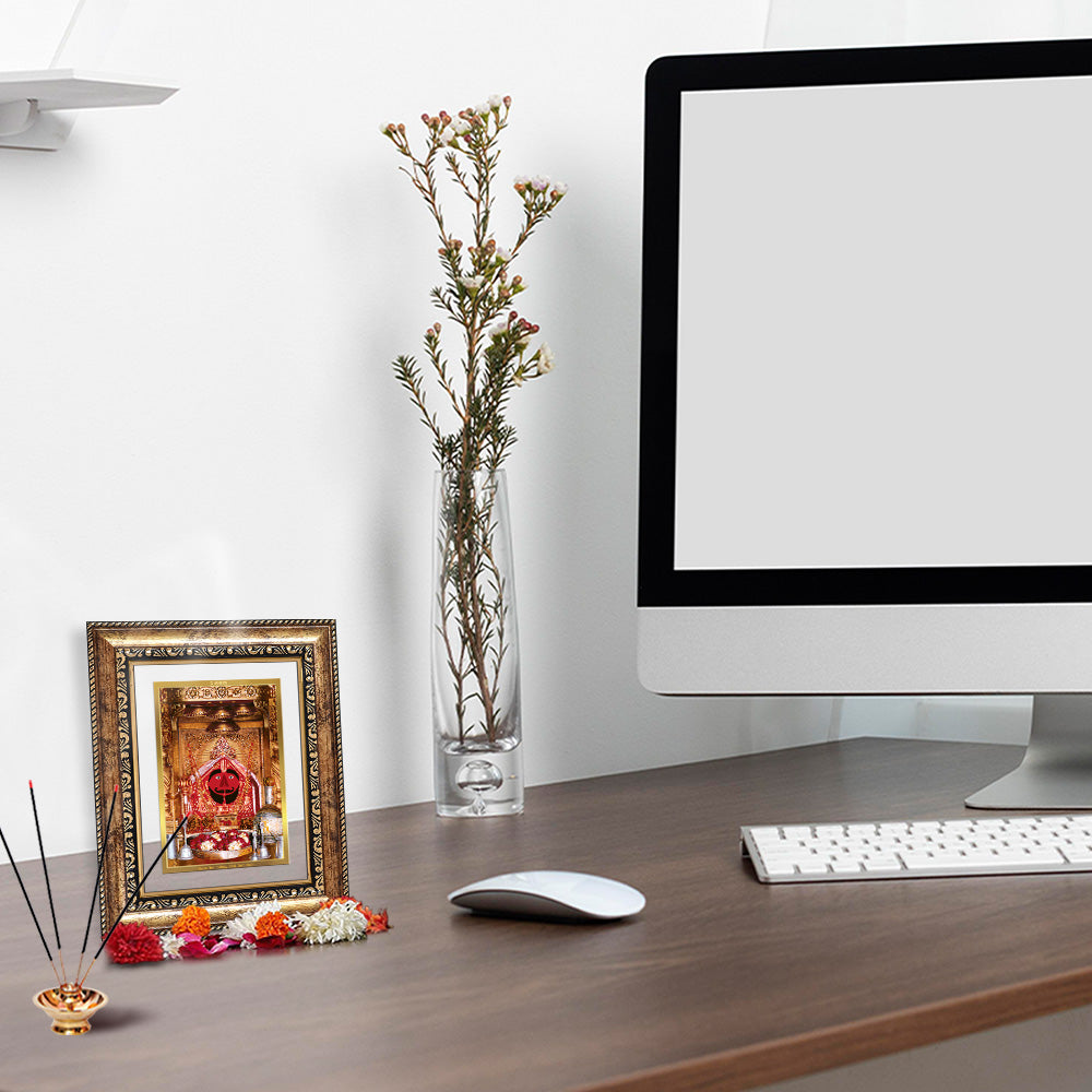 Diviniti 24K Gold Plated Salasar Balaji (Classic) Divine Wall and Table Top Frame for Home Mandir & Office Decor | Luxury Spiritual Gift