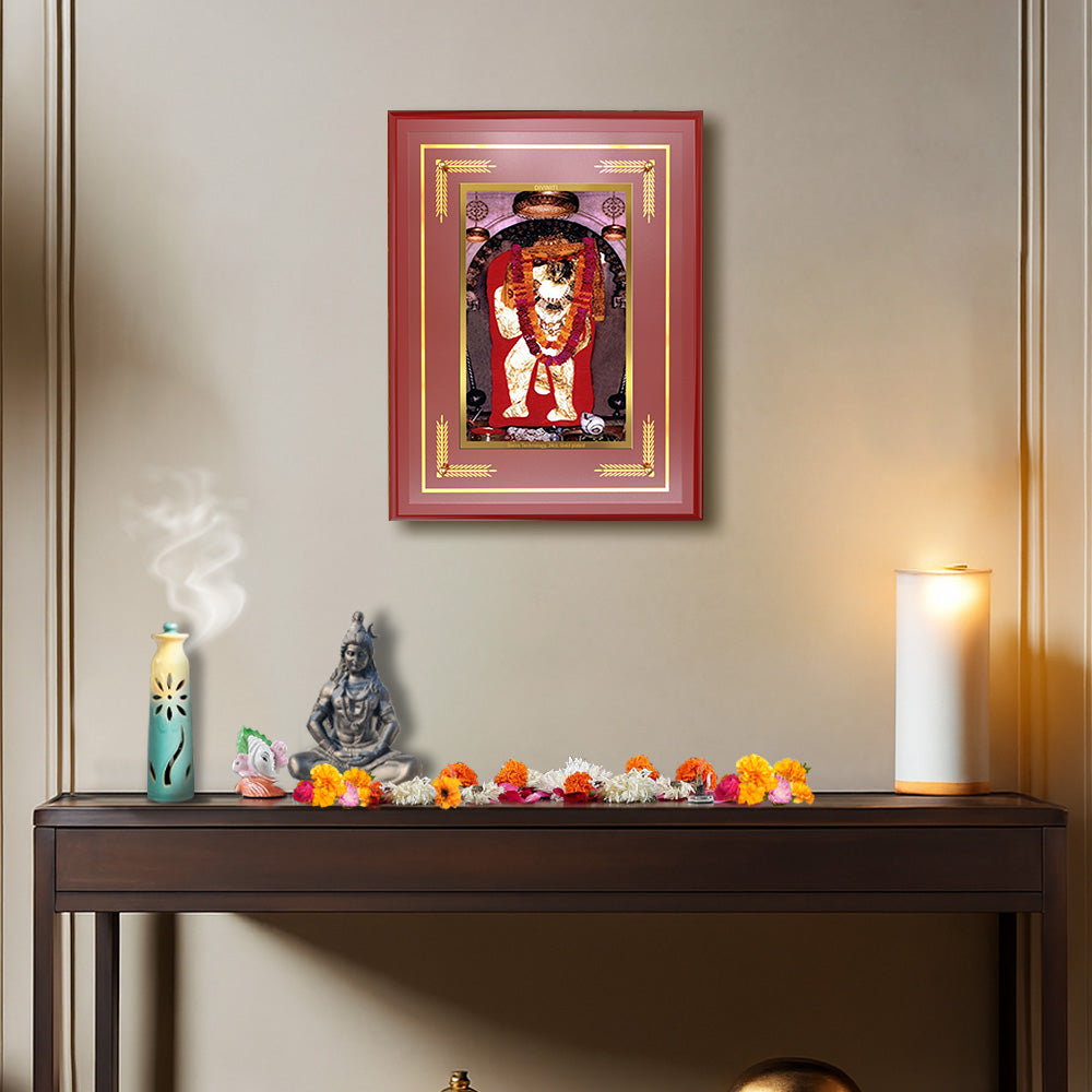 Diviniti 24K Gold Plated Mehandipur Balaji Blessing Tabletop Photo Frame | Protection, Strength & Divine Grace