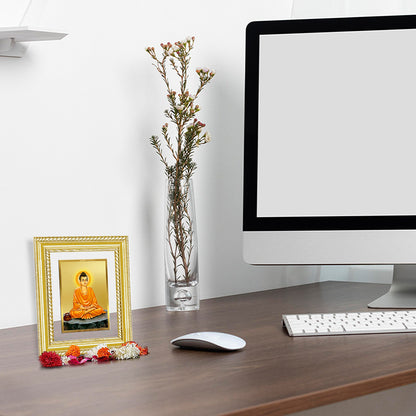Diviniti 24K Gold Plated Buddha (Classic) Divine Wall and Table Top Frame for Home Mandir & Office Decor | Luxury Spiritual Gift