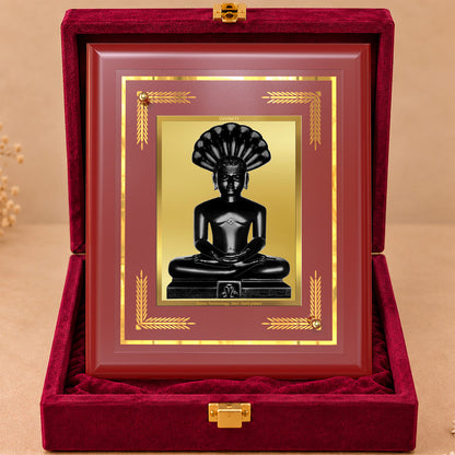 24K Gold-Plated Parshwanath Ji MDF Frame | Premium Gift Box | 16 X 13.5 CM