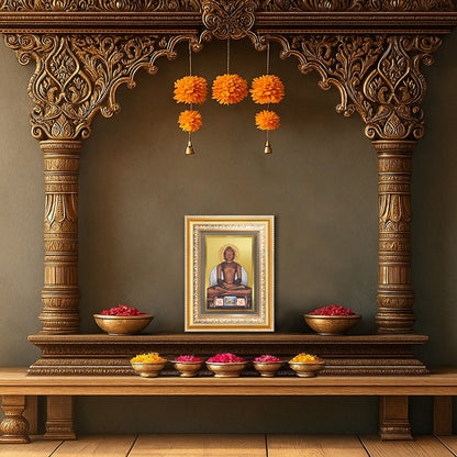 Diviniti 24K Gold Plated Mahavir (Classic) Divine Wall Frame for Home Mandir & Office Decor | Luxury Spiritual Gift