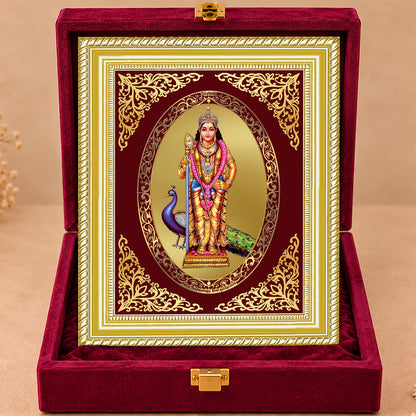 24K Gold-Plated Lord Murugan Frame | Premium Gift Box | 26 x 20 CM