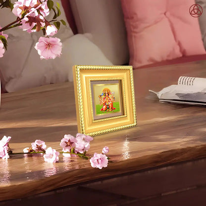Panchmukhi Hanuman | Five-Faced Hanuman Tabletop Frame in 24K Gold Plated Foil