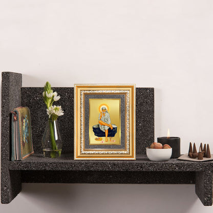 Diviniti 24K Gold Plated Sai Baba (Classic) Divine Wall and Table Top Frame for Home Mandir & Office Decor | Luxury Spiritual Gift