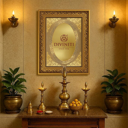 Diviniti Double Glass Frame Personalised Wall Photo Frame in 24K Gold Plated Foil