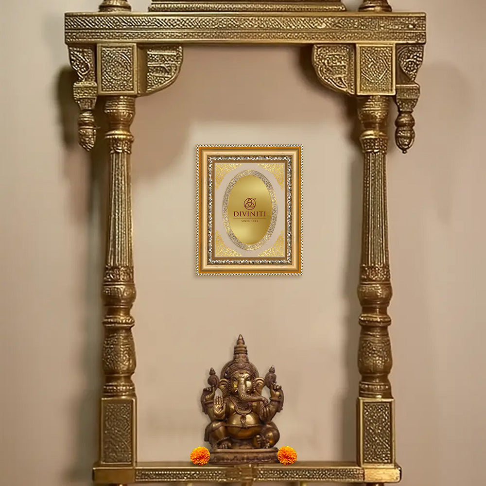 Diviniti Double Glass Frame Personalised Tabletop and Wall Photo Frame in 24K Gold Plated Foil