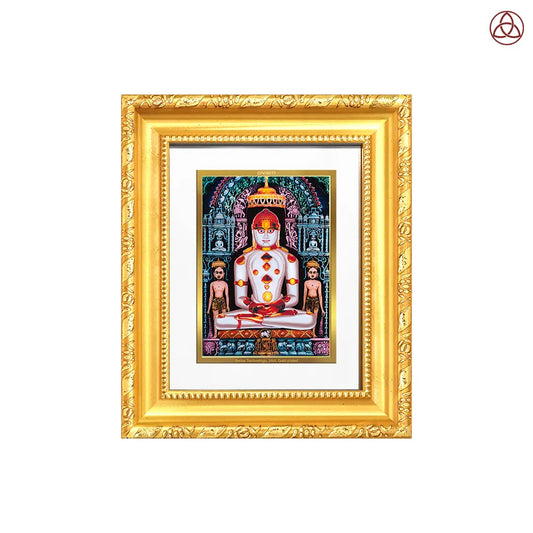 Adinath | Adishwara Tirthankara Rishabhanatha For Wall Hanging & Tabletop Frame in 24K Gold Plated Foil
