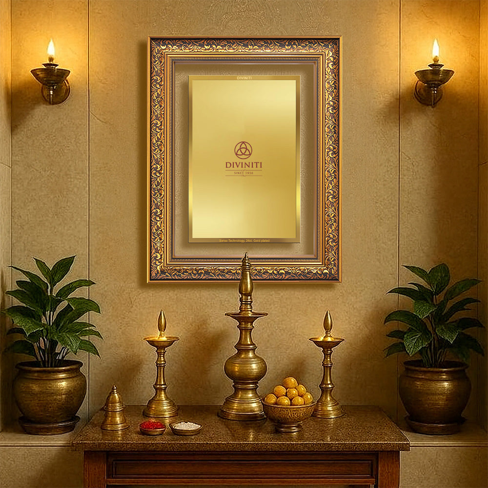 Diviniti Double Glass Frame Personalised Wall Photo Frame in 24K Gold Plated Foil