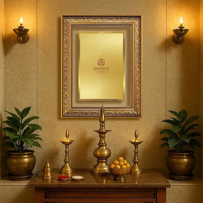 Diviniti Double Glass Frame Personalised Wall Photo Frame in 24K Gold Plated Foil