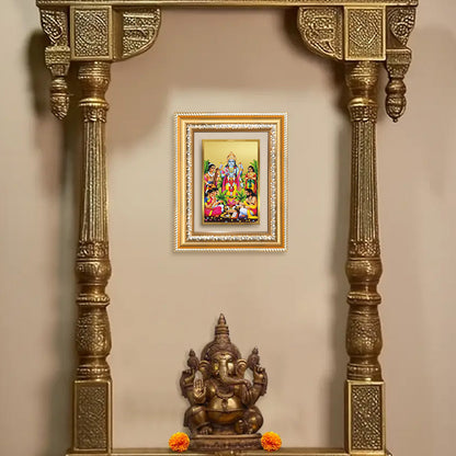 Diviniti 24K Gold Plated Satyanarayan (Classic) Divine Wall and Table Top Frame for Home Mandir & Office Decor | Luxury Spiritual Gift