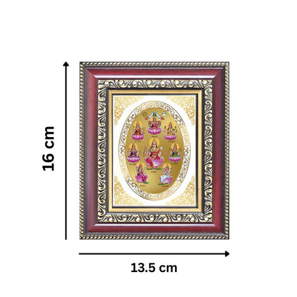 Ashtalakshmi Divine Eight Forms of Goddess Lakshmi Sacred Prosperity Royal Tabletop Frame in 24K Gold Plated Foil