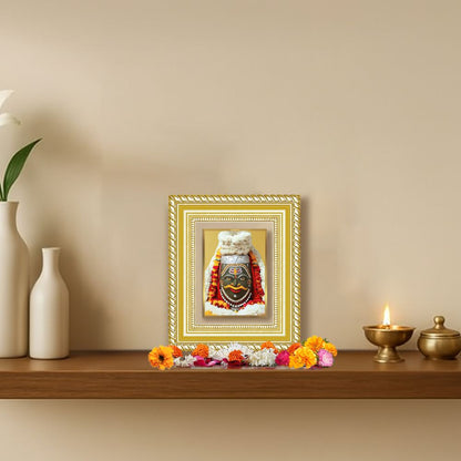 Diviniti 24K Gold Plated Mahakaleshwar Divine Table Top Frame for Home Mandir & Office Decor | Luxury Spiritual Gift